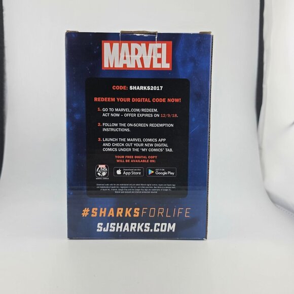 Captain Joe Pavelskiโ Bobblehead Marvel x Sharks 2018 NIB - Picture 3 of 9